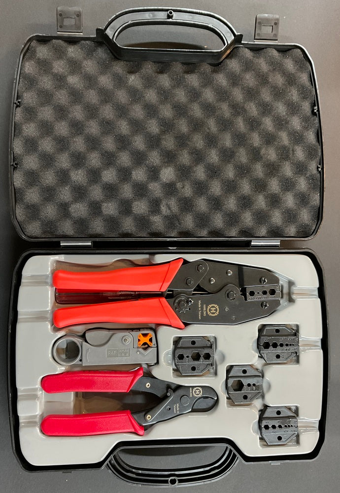 Connector Tool Kit For All Coax Plugs - RF Crimp Tool Kit
