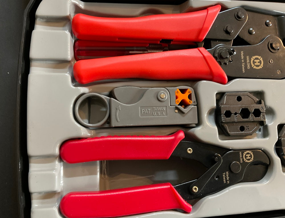 Connector Tool Kit For All Coax Plugs - RF Crimp Tool Kit