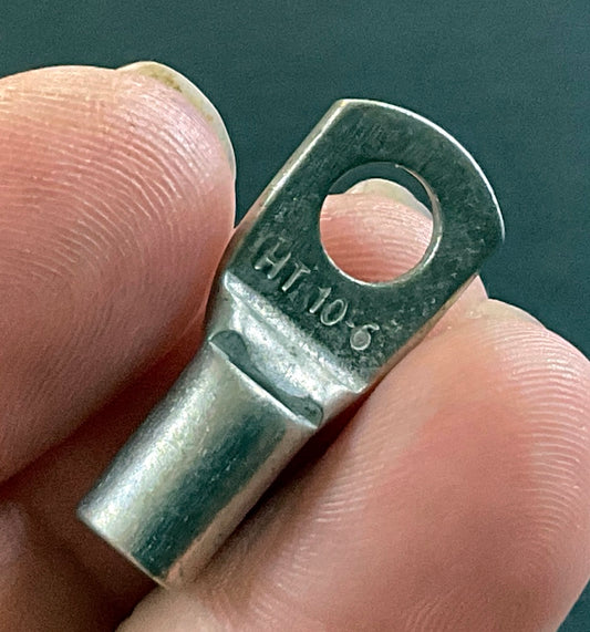 10mm Cable x 6mm Hole Power Cable Lug - Sold As A Pack Of 10 Lugs