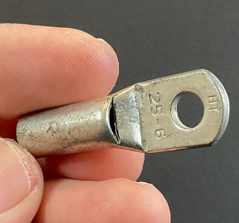 25mm Cable x 6mm Hole Power Cable Lug - Sold As A Pack Of 10 Lugs