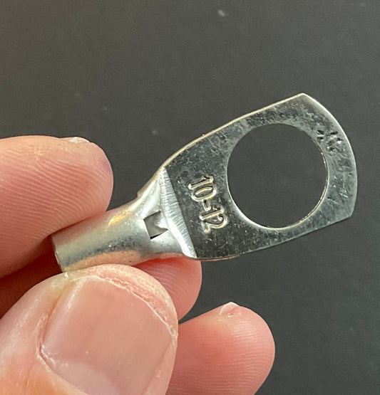 10mm Cable x 12mm Hole Power Cable Lug - Sold As A Pack Of 10 Lugs