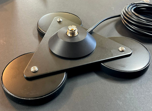 Extra Large Magnetic Base 3 x 90mm Round Magnets, Lead, Plug and Adaptor