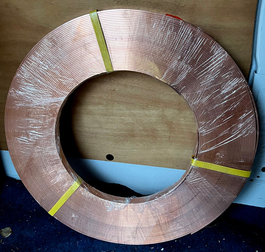 33Kg (Approx 48.5mtr) Full Roll/Coil 25mm x 3mm - Copper Strap - Copper Bar