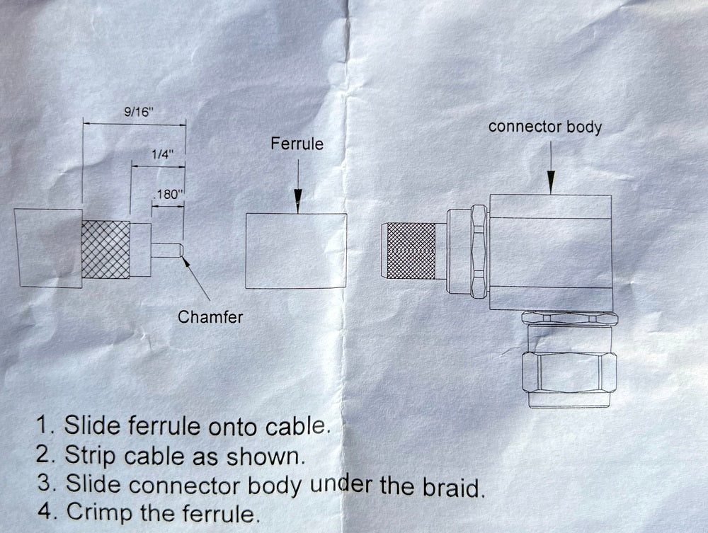 LMR400 TNC Male Right Angle Coax Plug