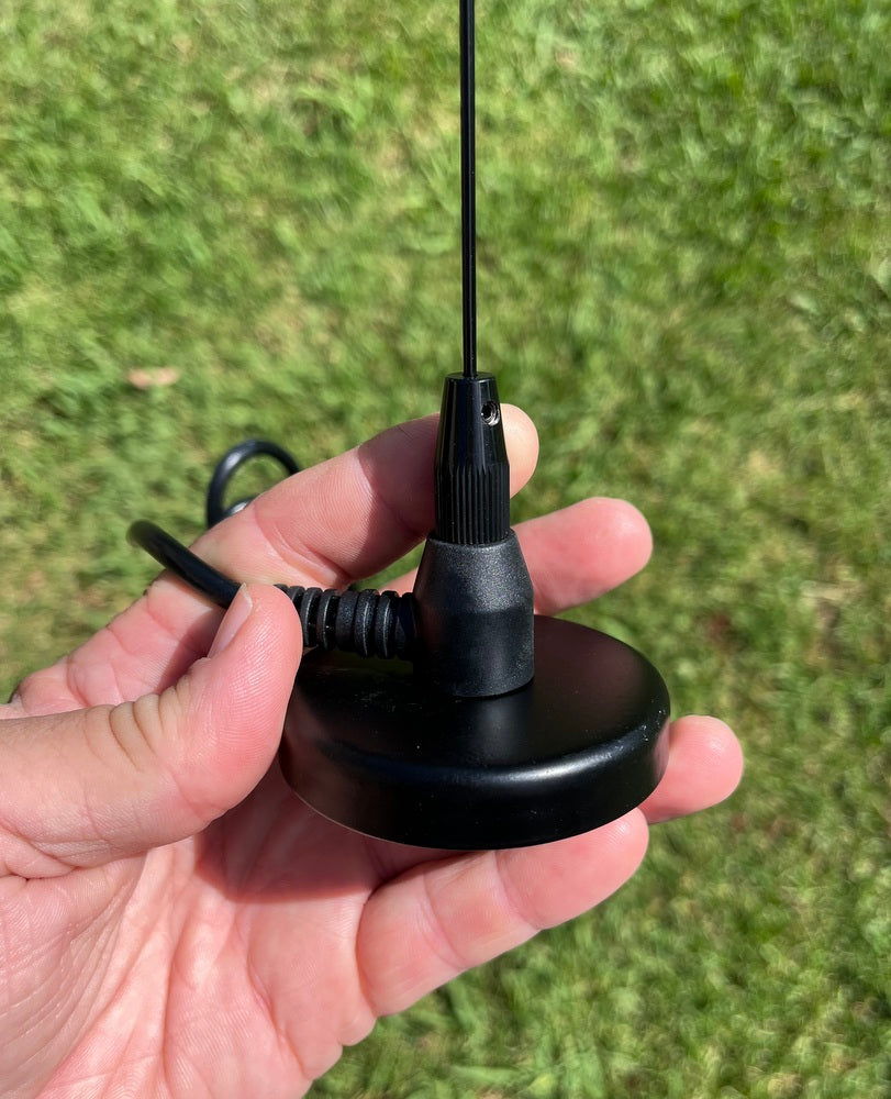 1/4 Wave Radio Antenna + Magnetic Base + Adaptor 134Mhz VHF - 520Mhz UHF