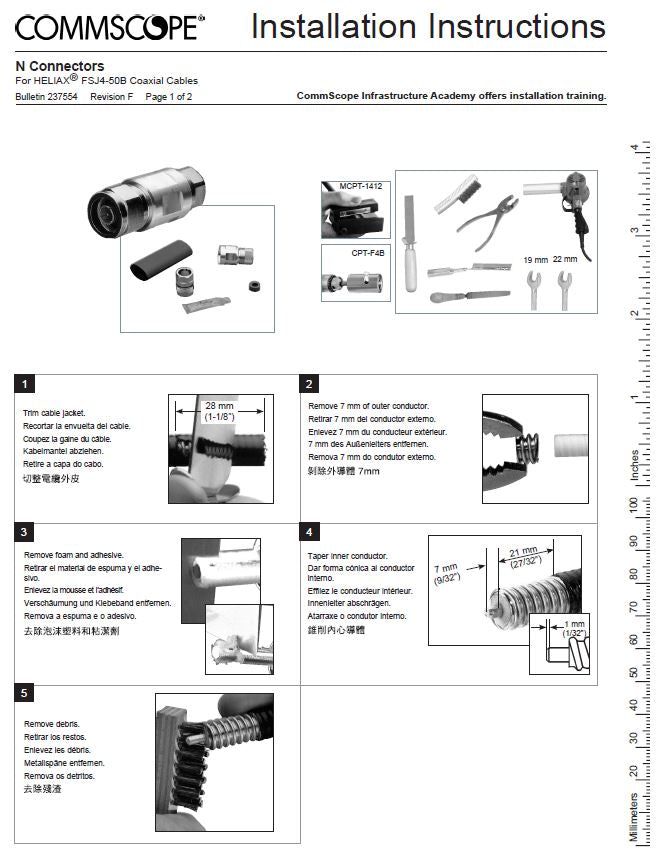 N-Type Male FSJ4-50 Heliax Coax Plug Super Flex Cable