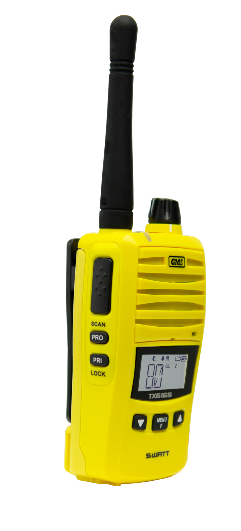 UHF CB - GME TX6165XY "YELLOW" Handheld Portable Radio - 476-477Mhz
