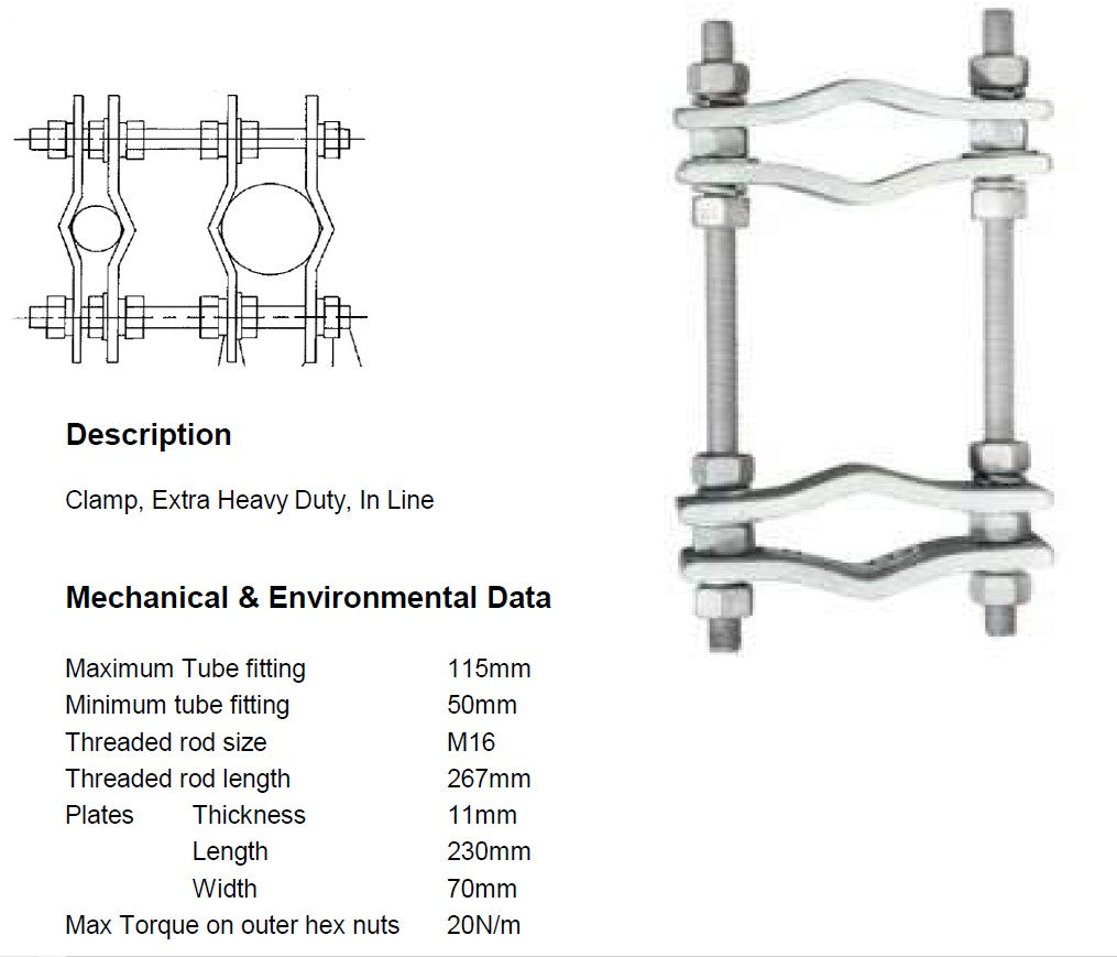 Base Station Tower Antenna "In Line" Mount EXTRA Heavy Duty Made