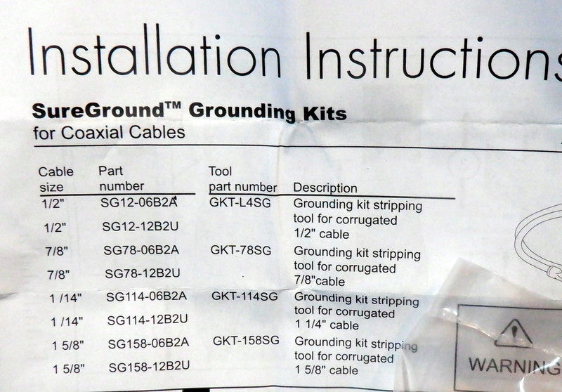 Lightning Arrestor Grounding Kits For Cables - W1013